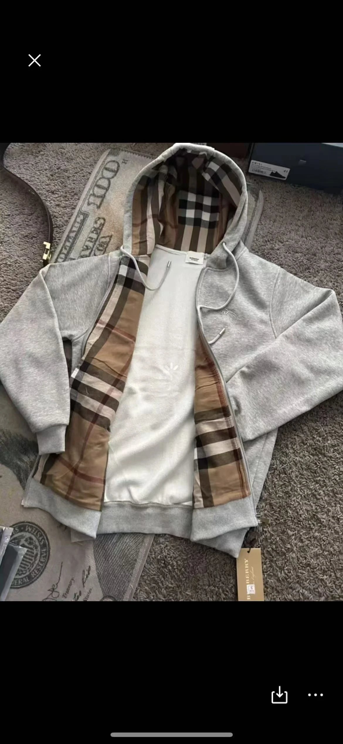 Inner plaid fleece style - gray