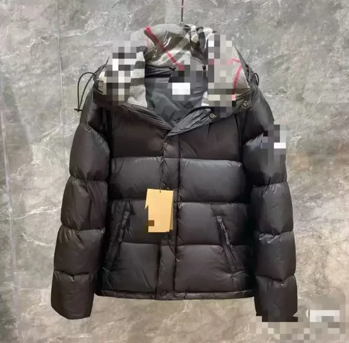 Black with red check pattern