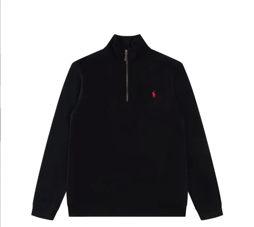 Ralph Lauren Half-Zip Knit Sweater Blue - Gallery Image 9 - Detailed View