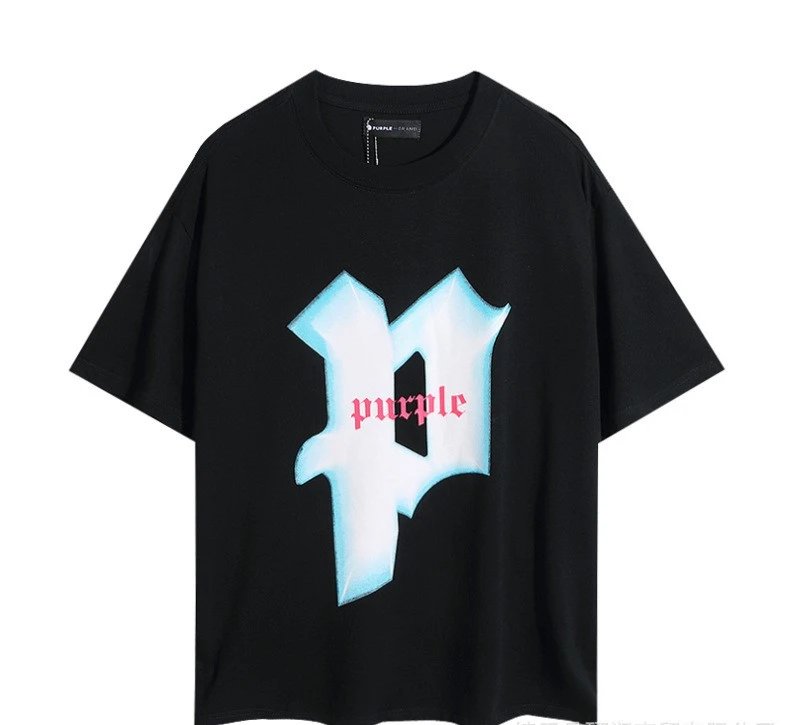 Purple Graphic Streetwear Tee Black - Gallery Image 3 - Detailed View