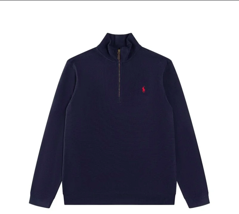 Ralph Lauren Half-Zip Knit Sweater Blue - Gallery Image 13 - Detailed View