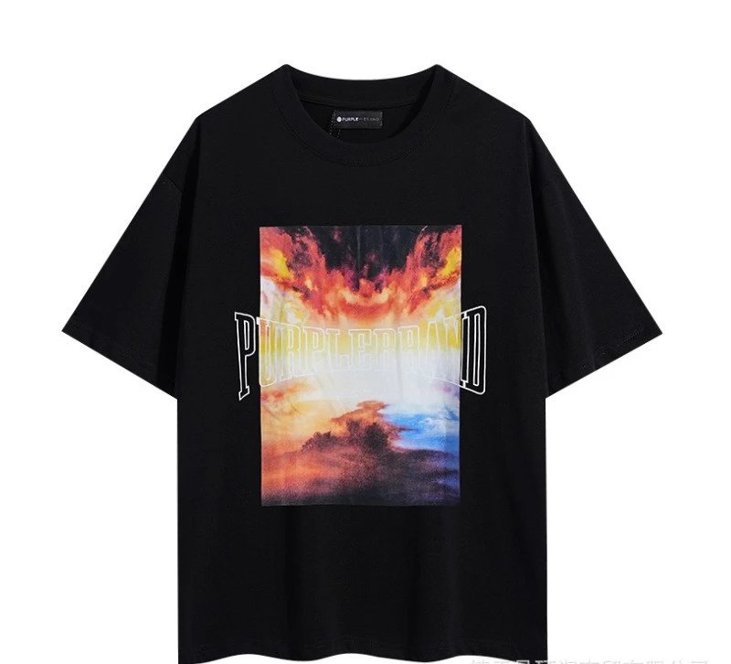 Purple Graphic Streetwear Tee Black - Gallery Image 4 - Detailed View