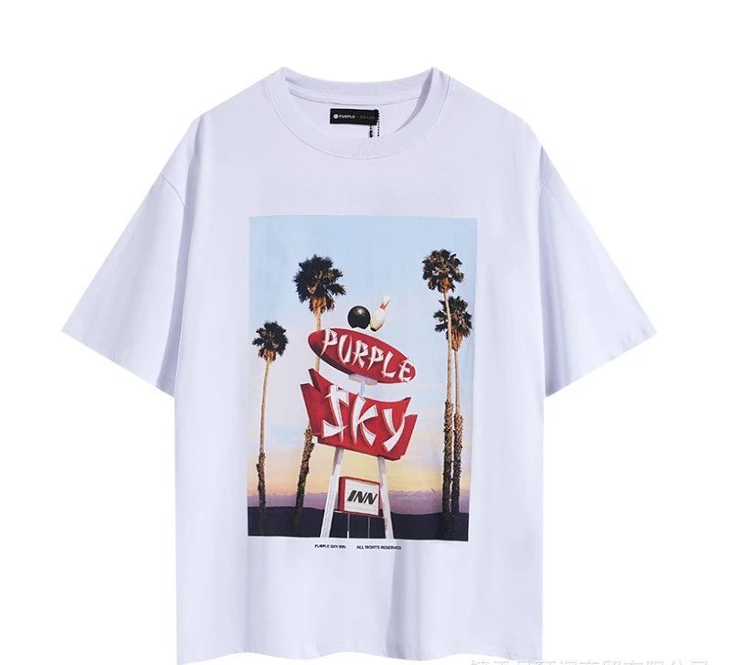 Purple Graphic Streetwear Tee Black - Gallery Image 9 - Detailed View