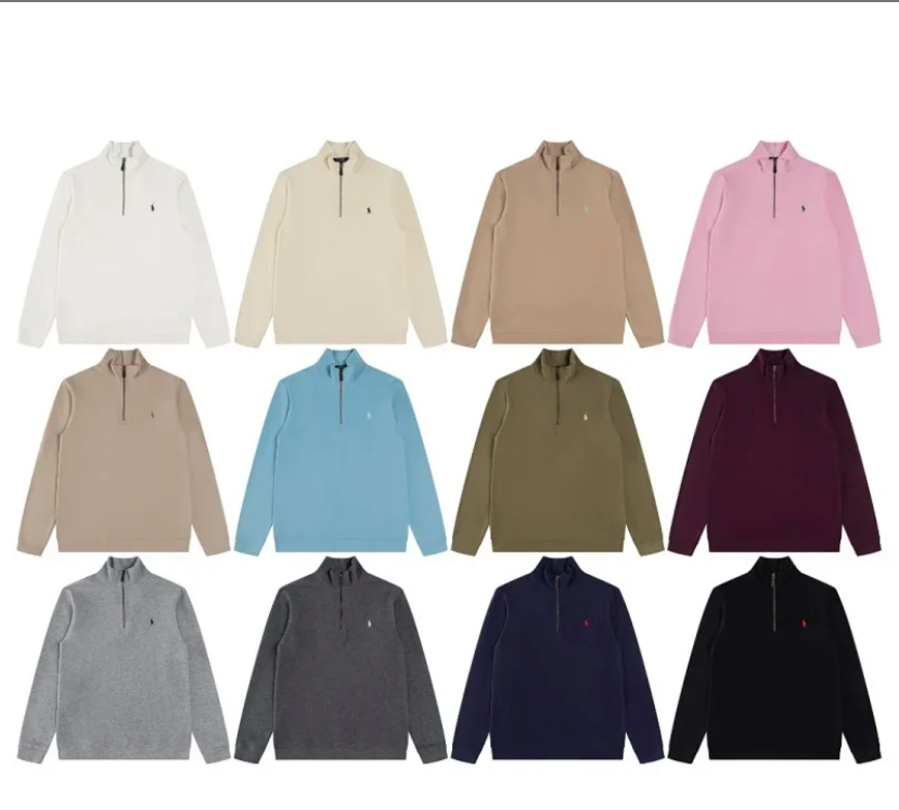 Ralph Lauren Half-Zip Knit Sweater Blue - Gallery Image 2 - Detailed View