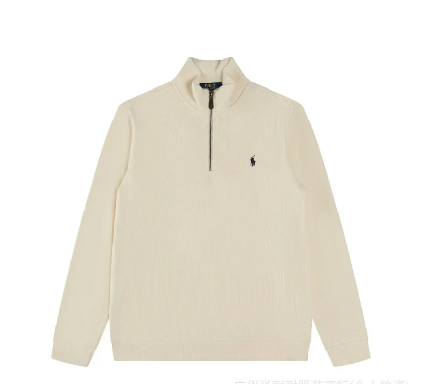 Ralph Lauren Half-Zip Knit Sweater Blue - Gallery Image 3 - Detailed View