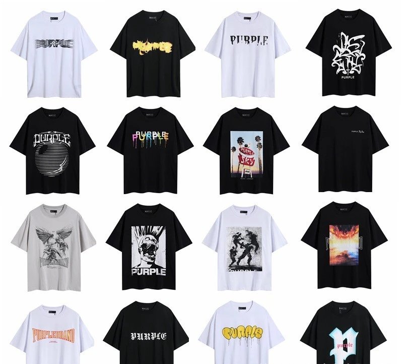 Purple Graphic Streetwear Tee Black - Purple Brand - Cnfans - $20.82