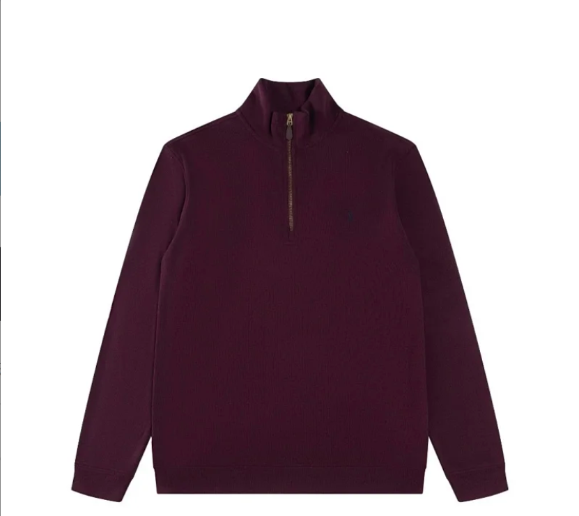 Ralph Lauren Half-Zip Knit Sweater Blue - Gallery Image 7 - Detailed View