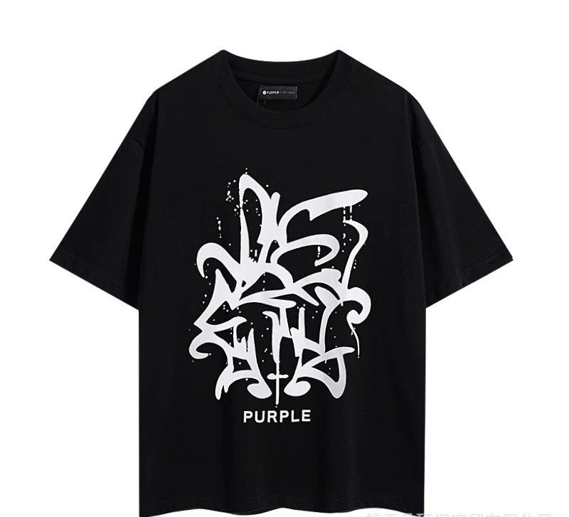 Purple Graphic Streetwear Tee Black - Gallery Image 10 - Detailed View