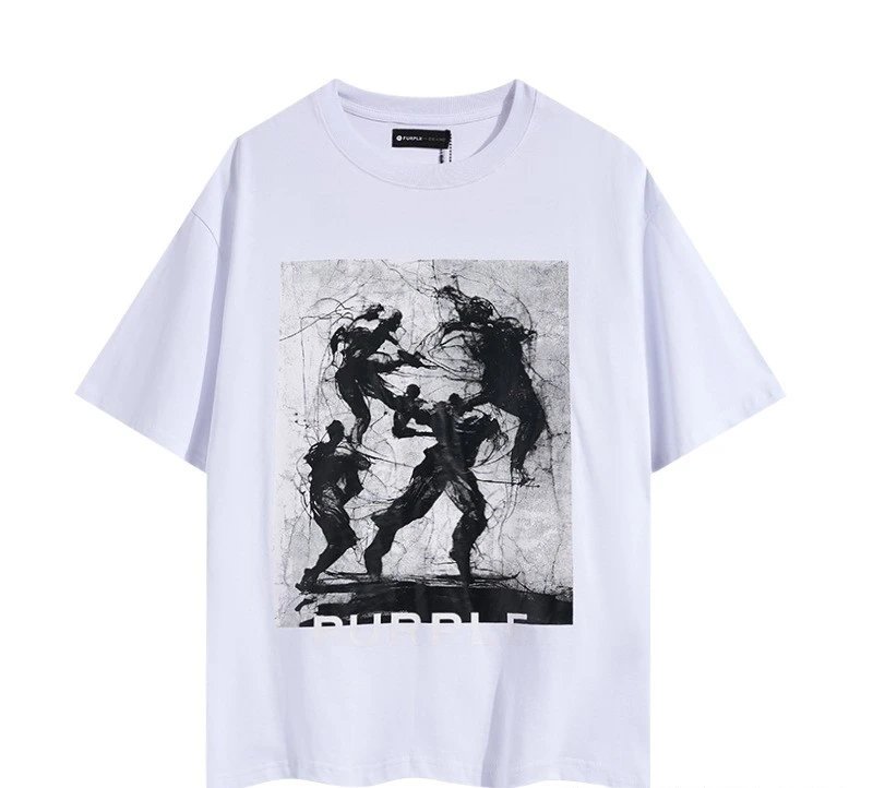 Purple Graphic Streetwear Tee Black - Gallery Image 7 - Detailed View