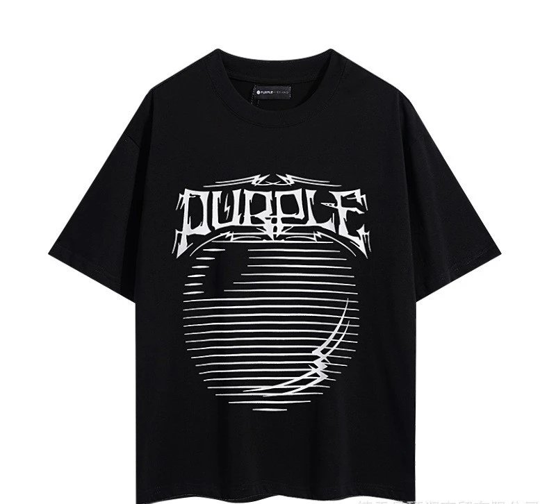 Purple Graphic Streetwear Tee Black - Gallery Image 5 - Detailed View