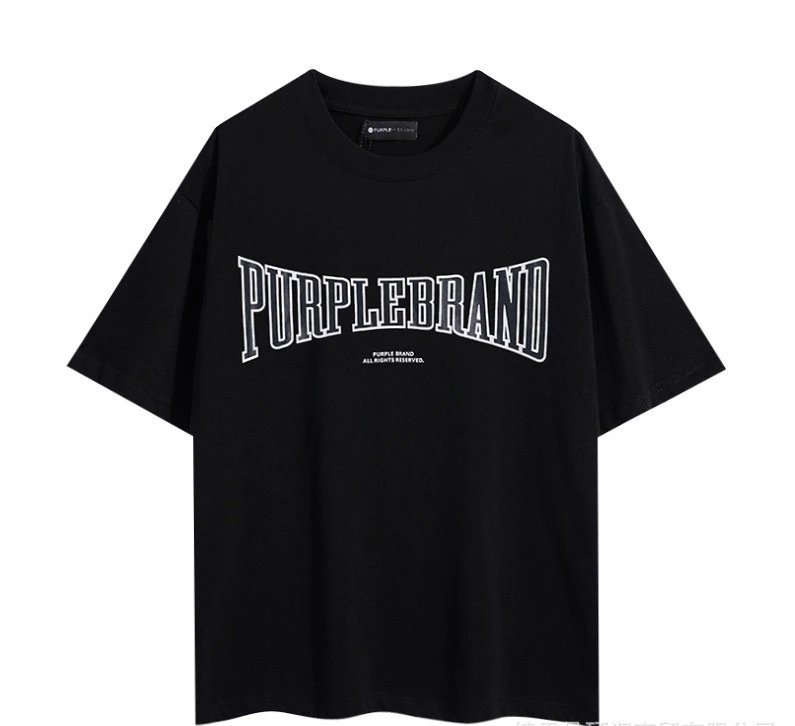 Purple Graphic Streetwear Tee Black - Gallery Image 12 - Detailed View