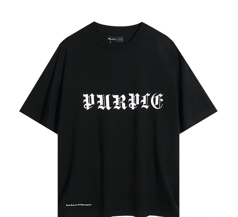 Purple Graphic Streetwear Tee Black - Gallery Image 13 - Detailed View