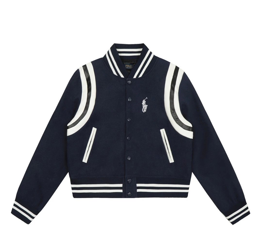 Ralph Lauren Varsity Jacket Navy - Gallery Image 2 - Detailed View