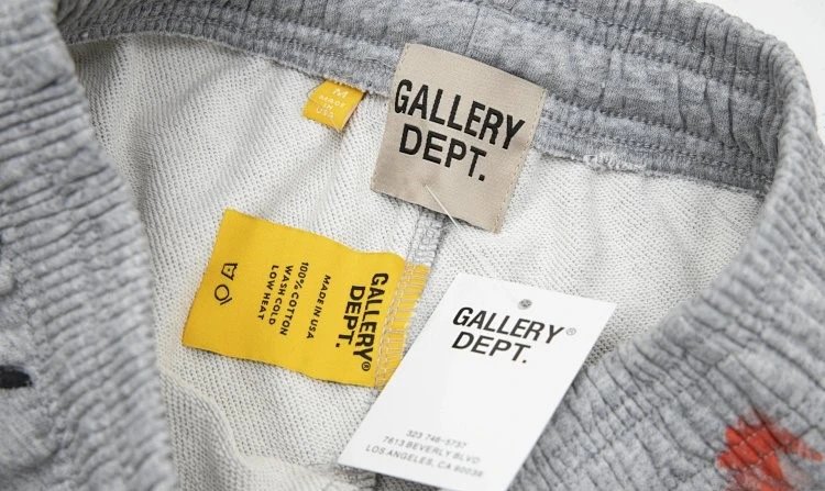 Gallery Dept Paint Shorts Grey - Gallery Image 6 - Detailed View