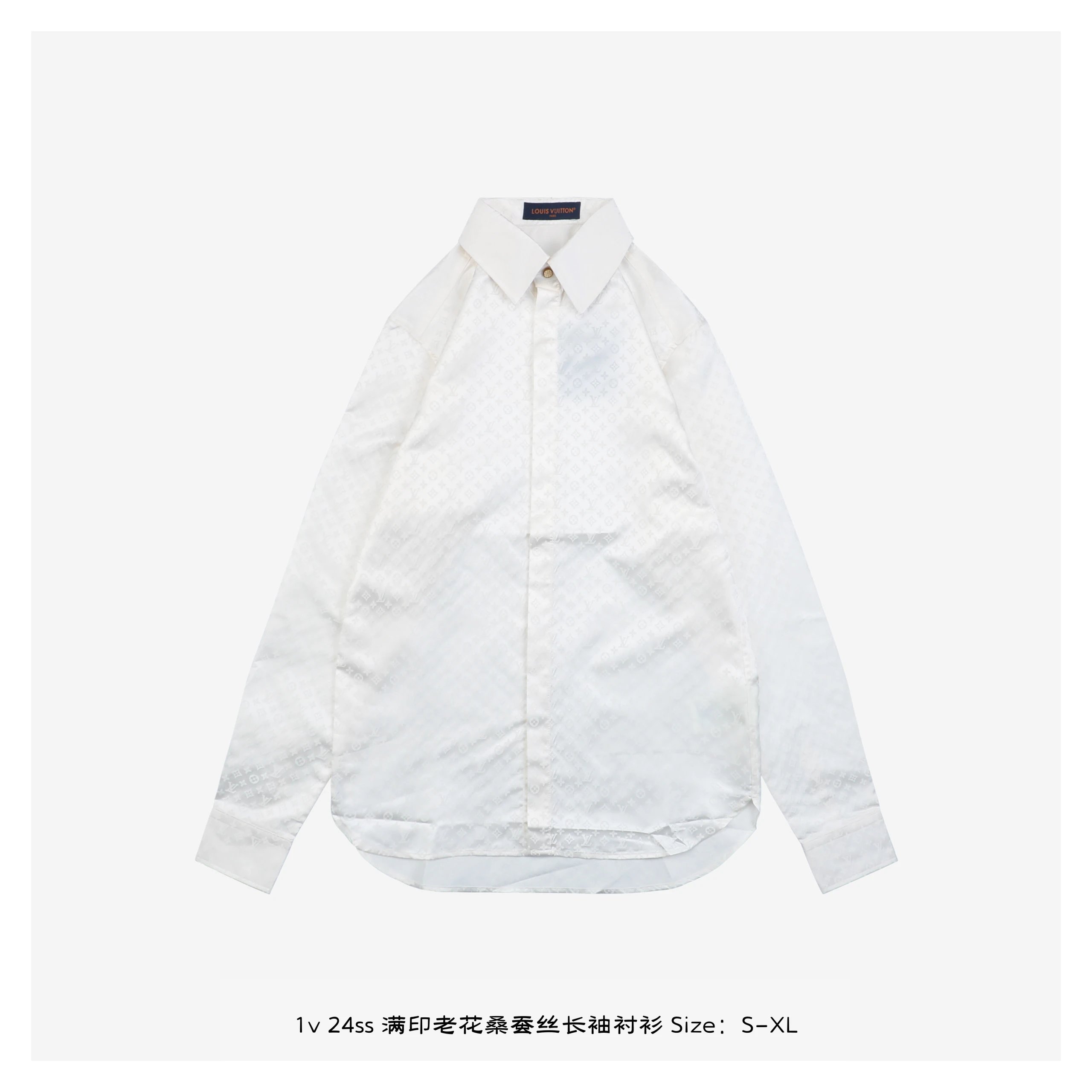 1v 24ss full printed mulberry silk long sleeved shirt