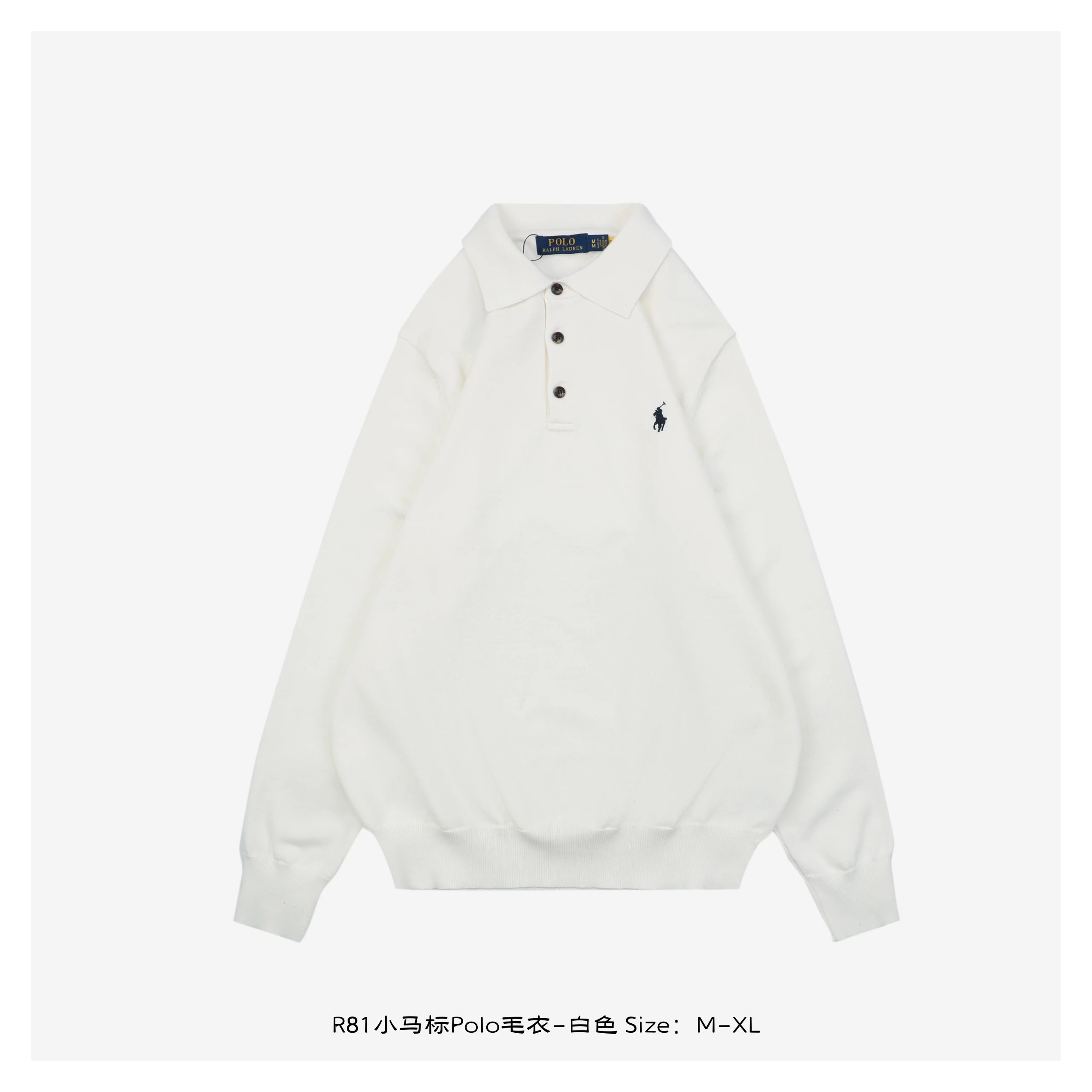 RL 25Fw R81 Little Horse Polo Sweater - White