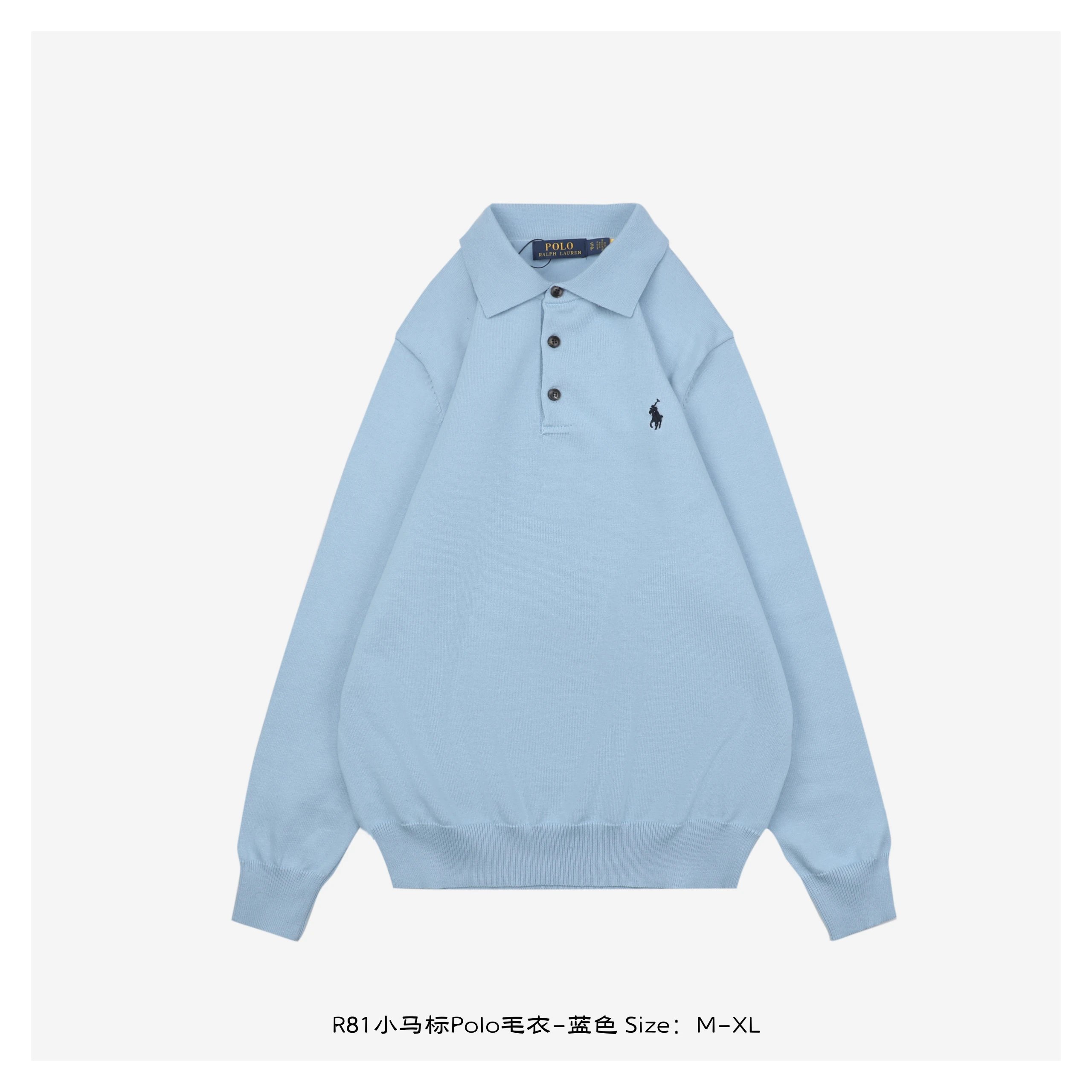 RL 25Fw R81 Little Horse Polo Sweater Blue