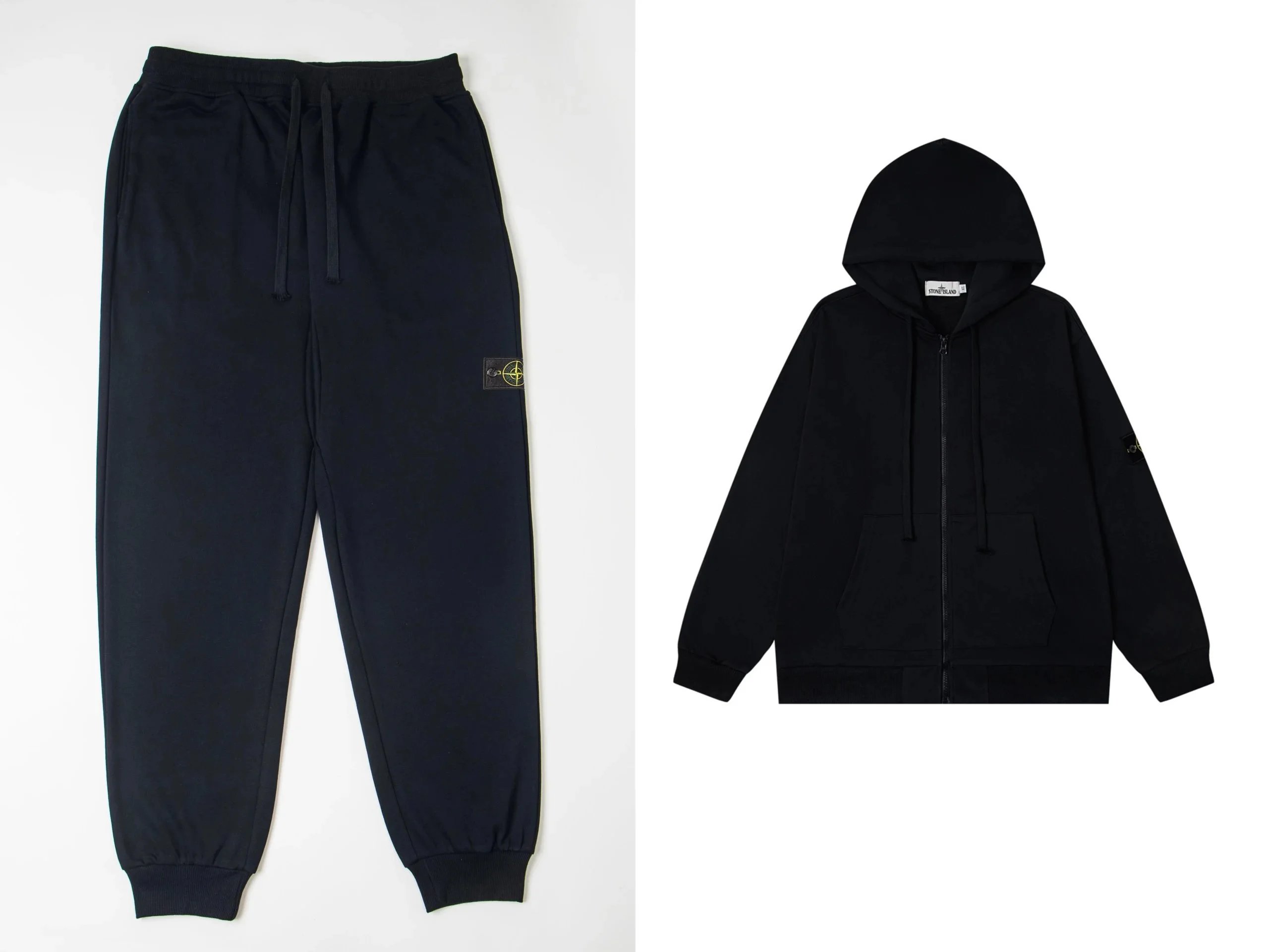 Stone Island Sweatpants Zip Hoodie Set Grey