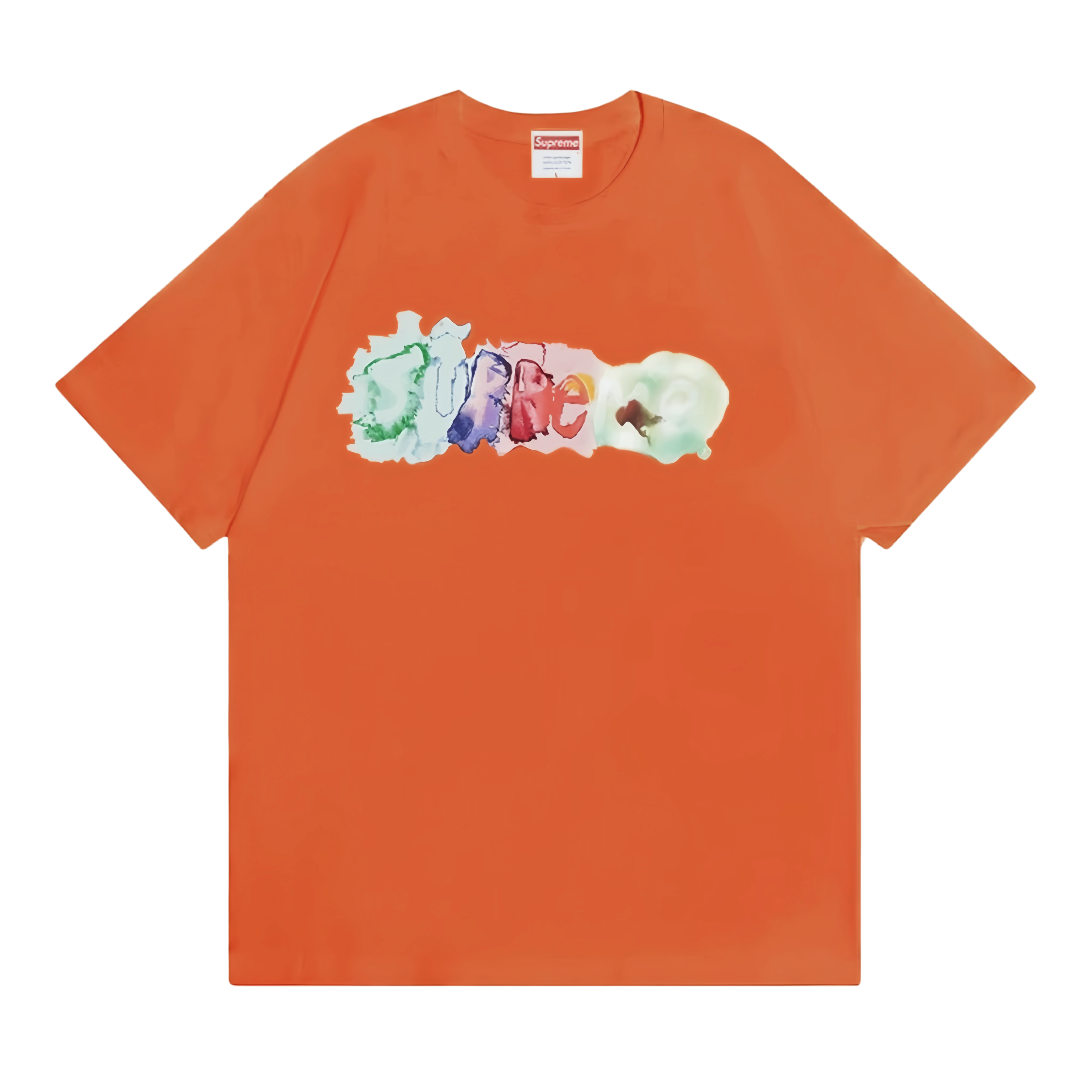 Supreme Watercolor Logo Tee Orange
