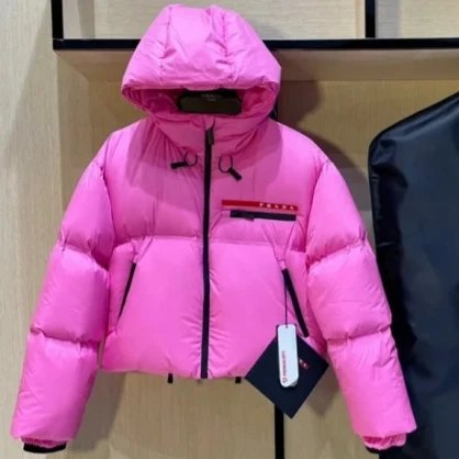 Prada Linea Rossa Puffer Down Jacket Fuchsia Pink