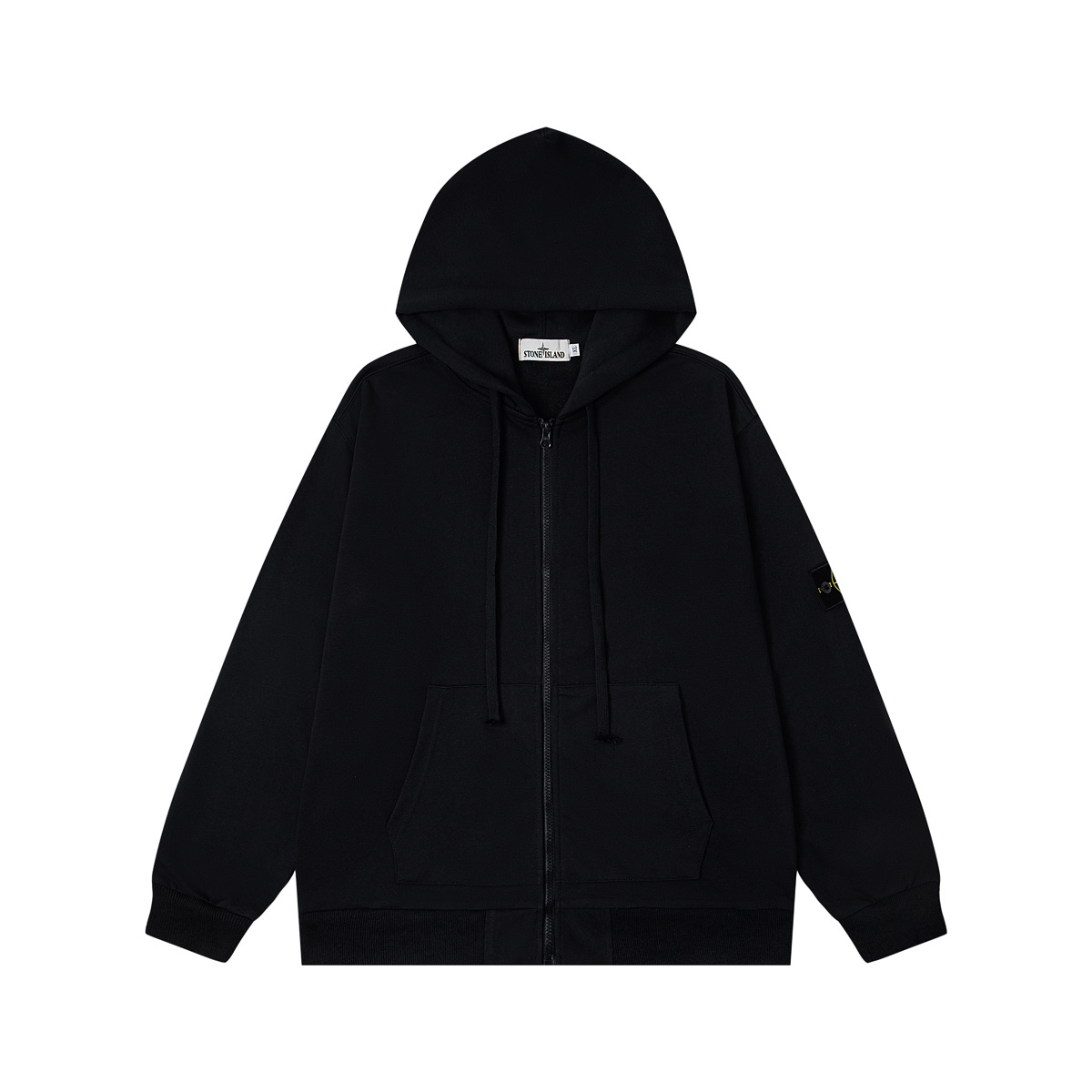 Stone Island Zip Hoodie Black