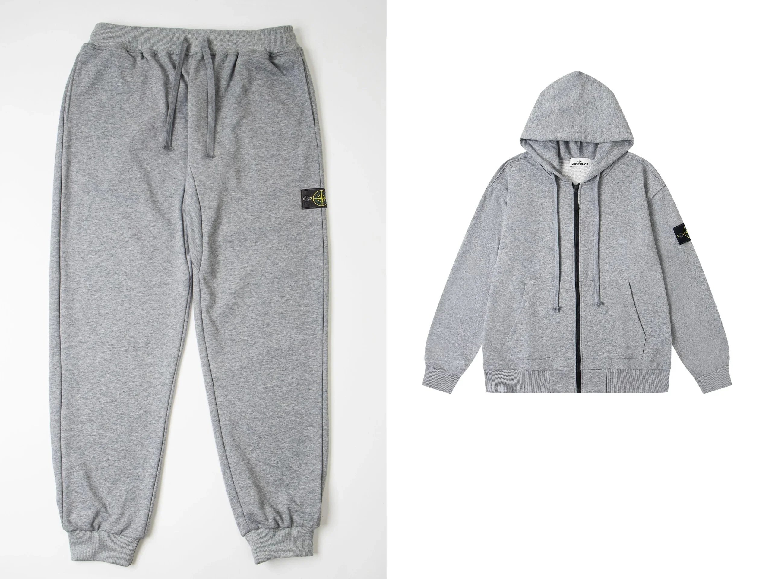 Stone Island Hoodie Cargo Sweatpants Set White