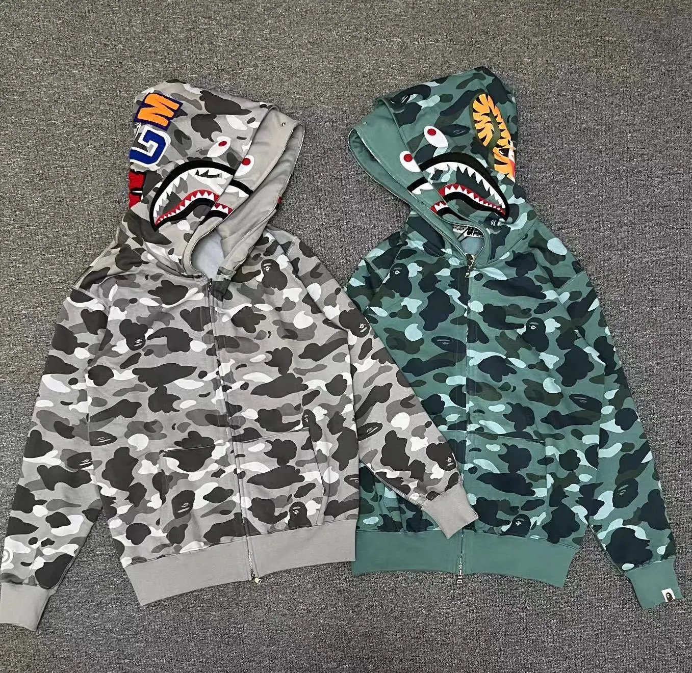 231#Double Hat Full Zipper Hoodie