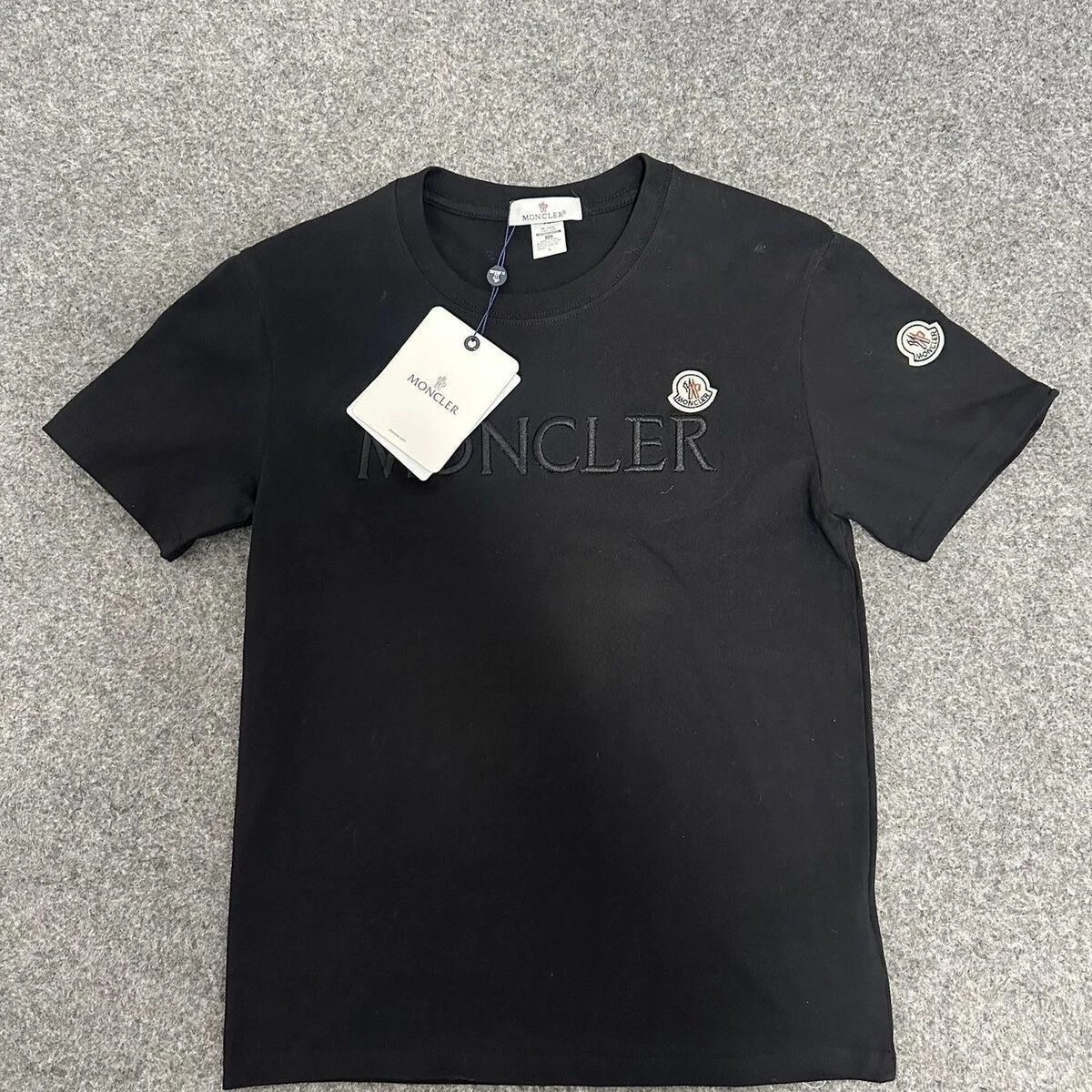 Black T with Letter and Single Logo (High Quality)