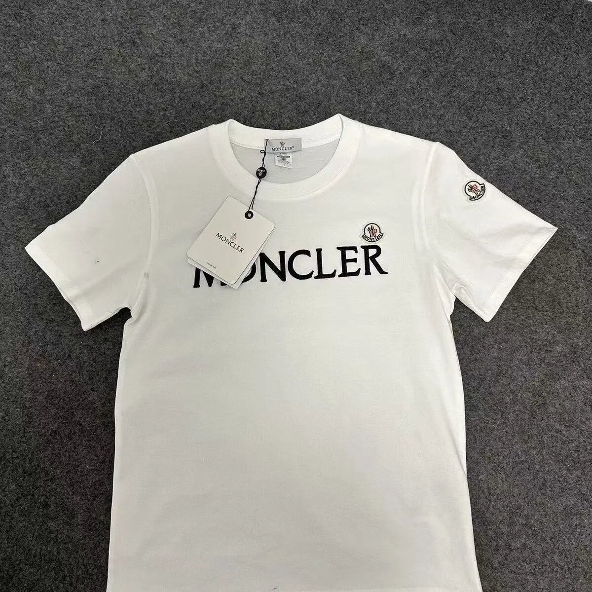 White T with Letter and Single Logo (High Quality)