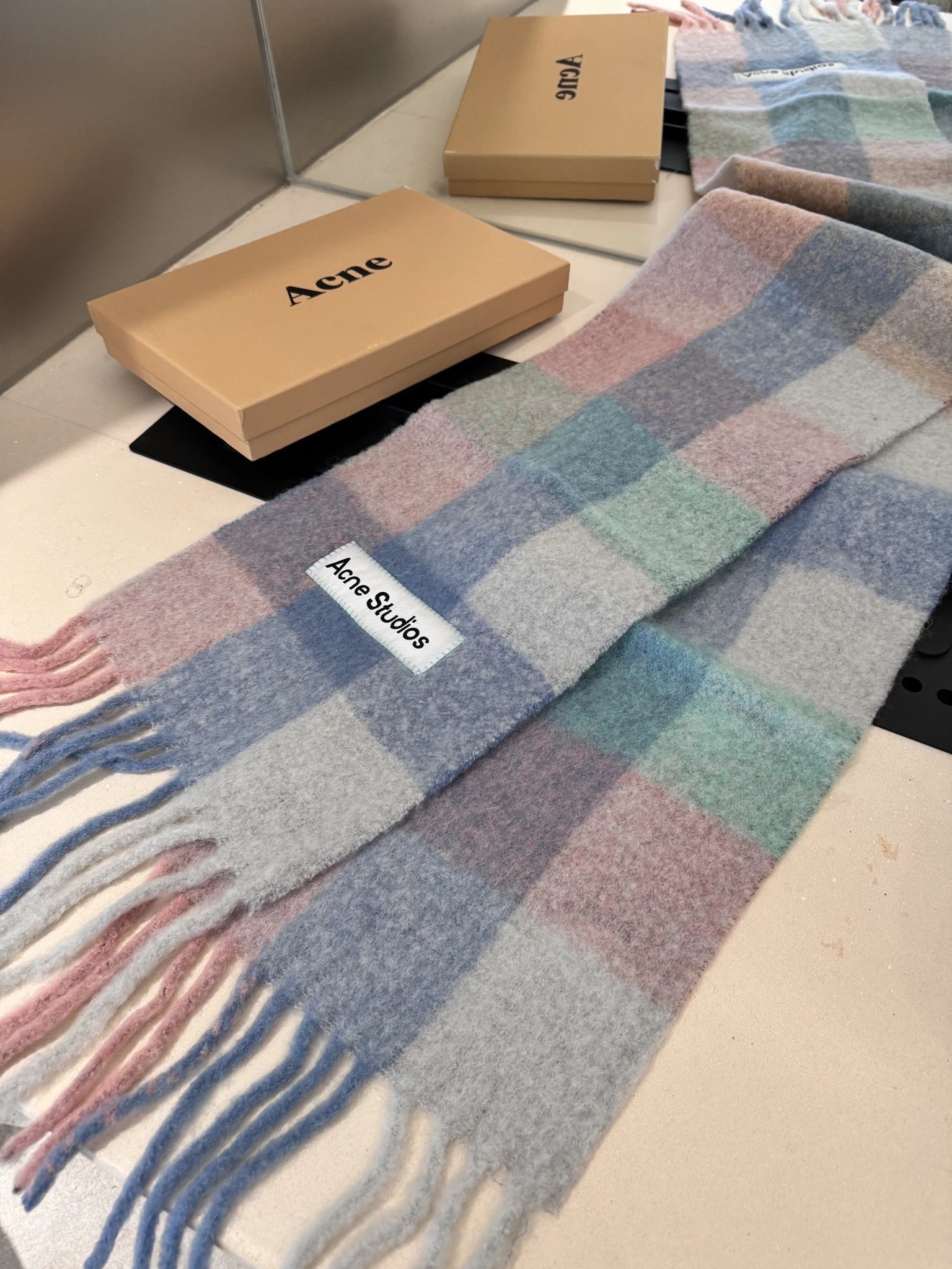 Acne Studios Scarf Baby Blue/Pink/Aqua