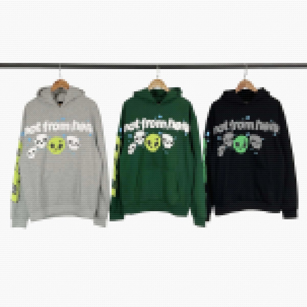 Broken Planet Not From Here Skull Graphic Hoodie Gray product detail 2 in Litbuy spreadsheet finds