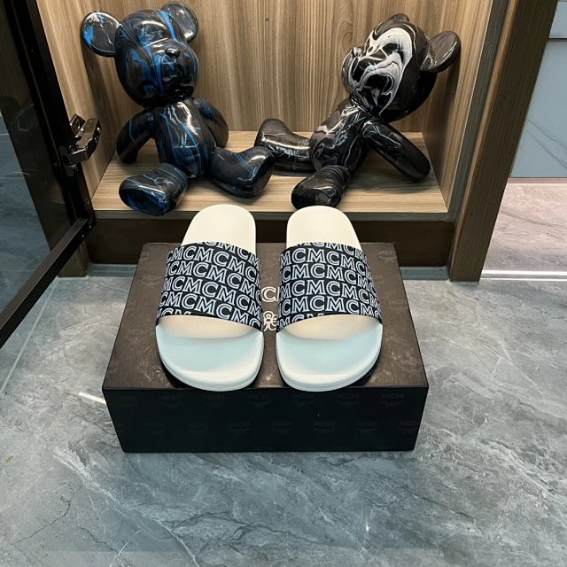 MCM MCM Monogram Black White Rubber Slides Unisex Sandals - Buy on Kakobuysheetfind