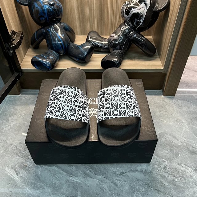 MCM MCM Logo Black White Luxury Unisex EVA Slides - Buy on Kakobuysheetfind