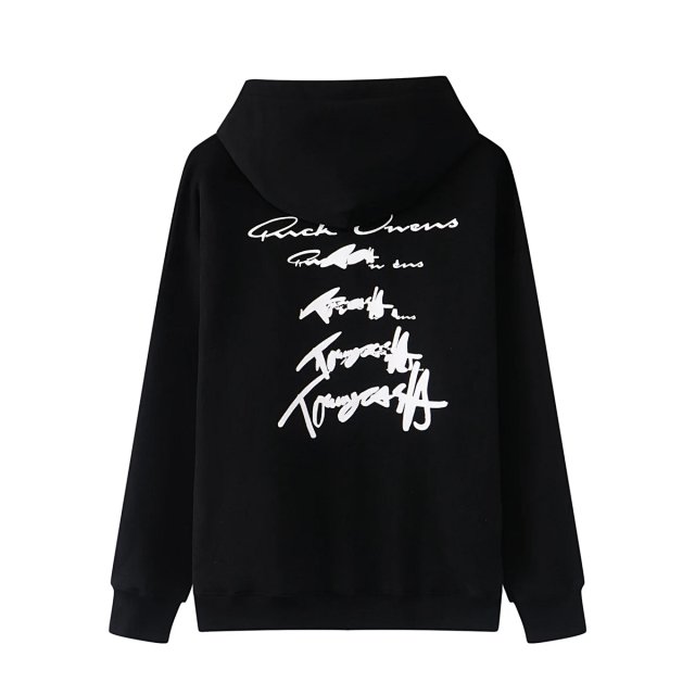 Rick Owens Rick Owens Black Cotton Oversized Hoodie Unisex Streetwear - Buy on Kakobuysheetfind