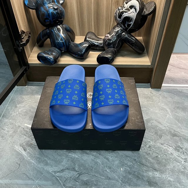 MCM MCM Blue Logo Print Unisex PVC Slide Sandals - Buy on Kakobuysheetfind