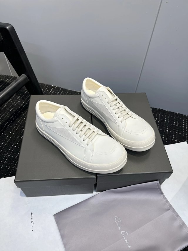 Rick Owens Rick Owens White Leather Low Top Sneakers Shoes - Buy on Kakobuysheetfind