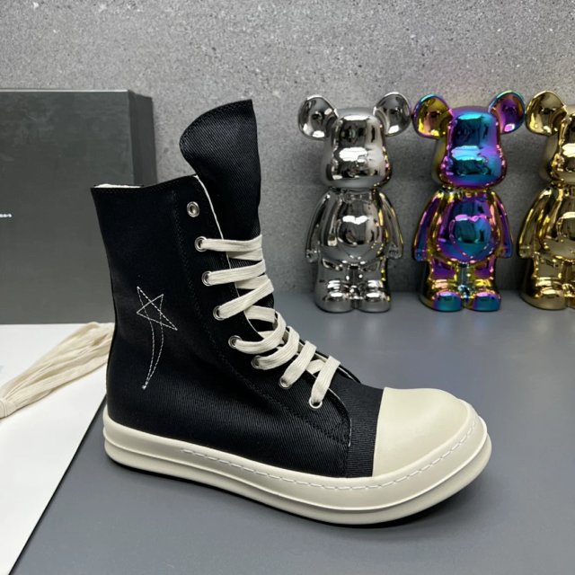 Rick Owens Rick Owens Black Star High Top Canvas Sneakers - Buy on Kakobuysheetfind
