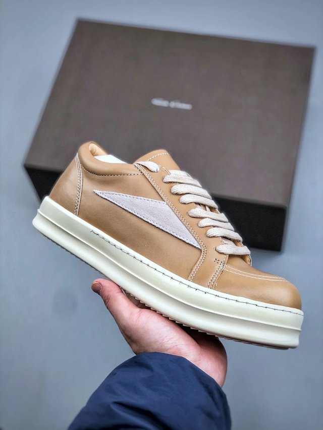 Rick Owens Rick Owens DRKSHDW Beige Calfskin Low Sneakers - Buy on Kakobuysheetfind