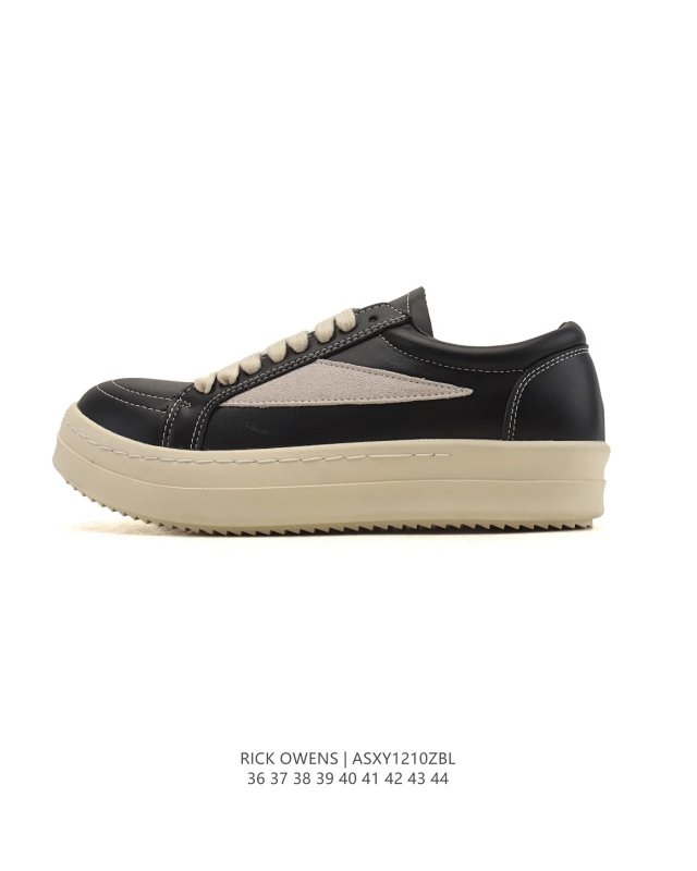 Rick Owens Rick Owens Black Gray Leather Platform Sneakers - Buy on Kakobuysheetfind