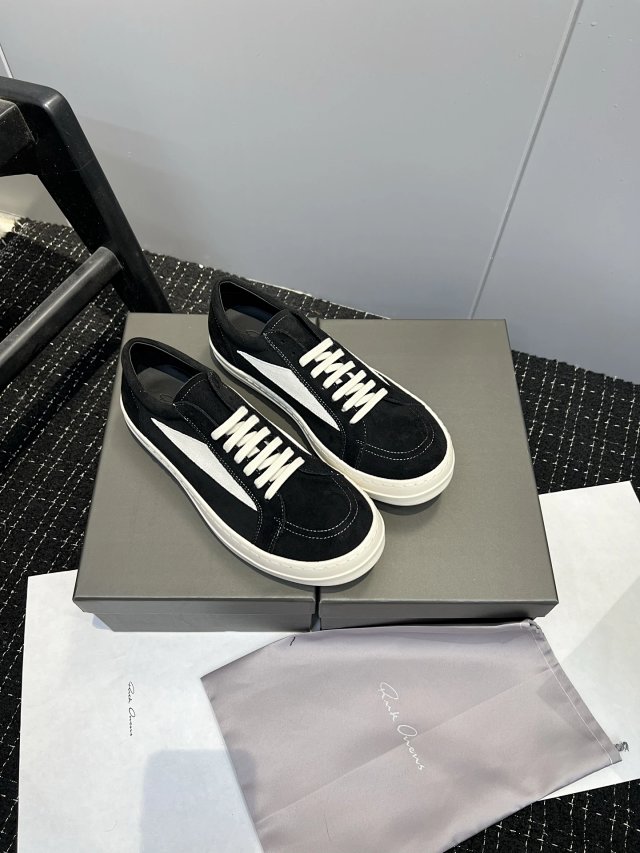 Rick Owens Rick Owens Black White Suede Low Top Sneakers - Buy on Kakobuysheetfind