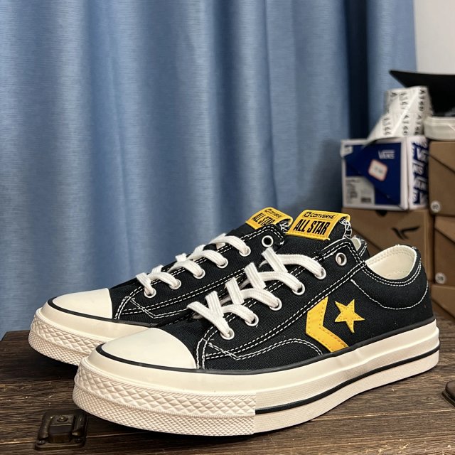 Converse Converse Black Canvas Sneakers Yellow Star Retro Unisex Shoes - Buy on Kakobuysheetfind