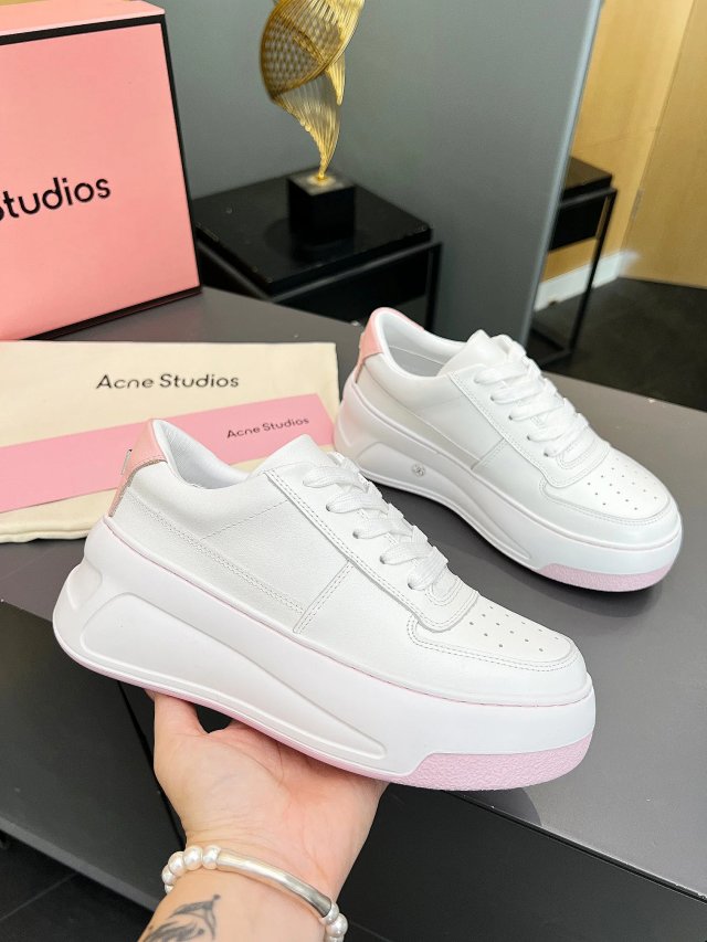 Acne Studios Acne Studios White Pink Platform Leather Sneakers - Buy on Kakobuysheetfind