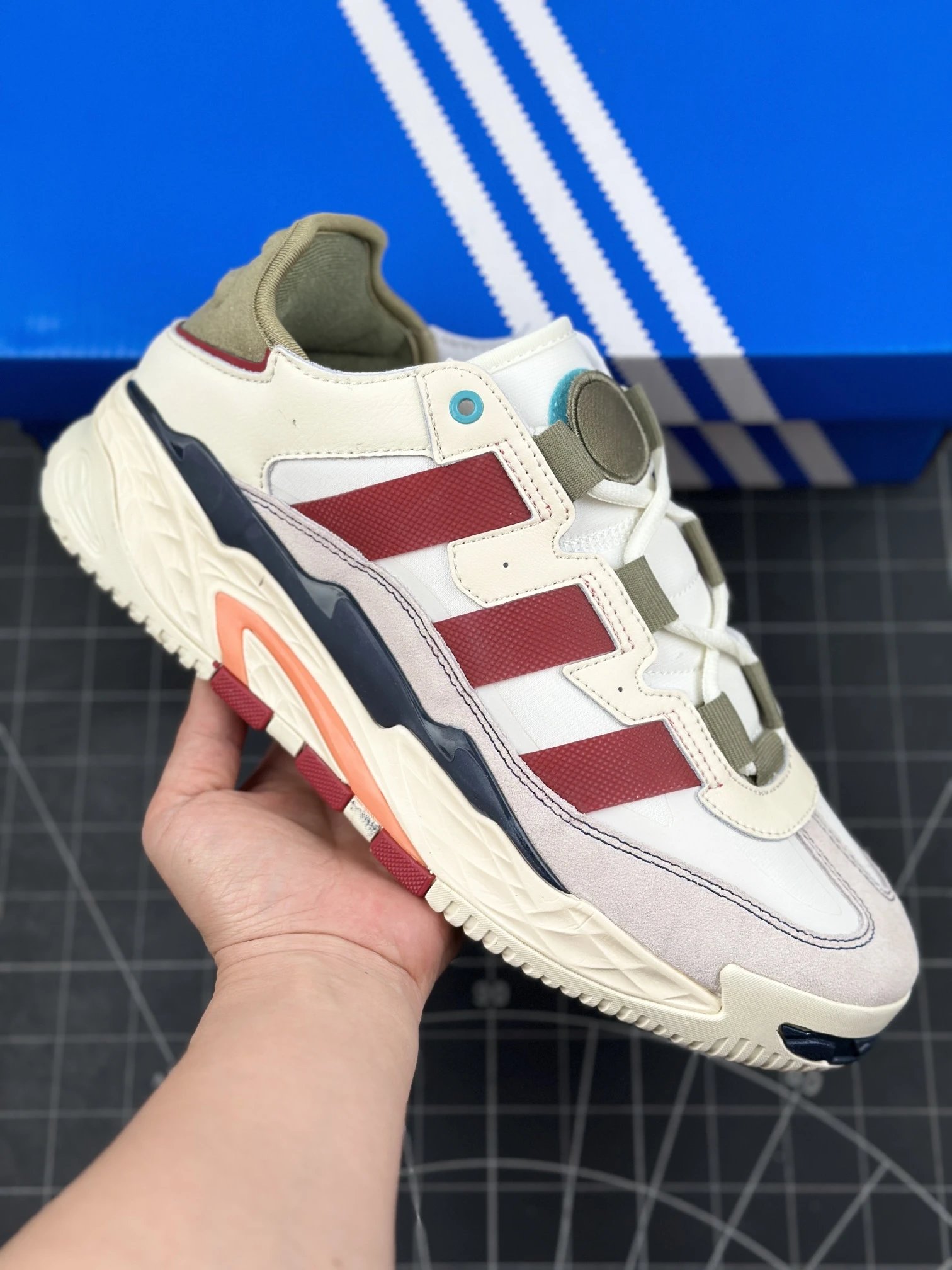 Adidas Adidas Retro Beige Red Chunky Sneakers 90s Style Shoes - Buy on Kakobuysheetfind