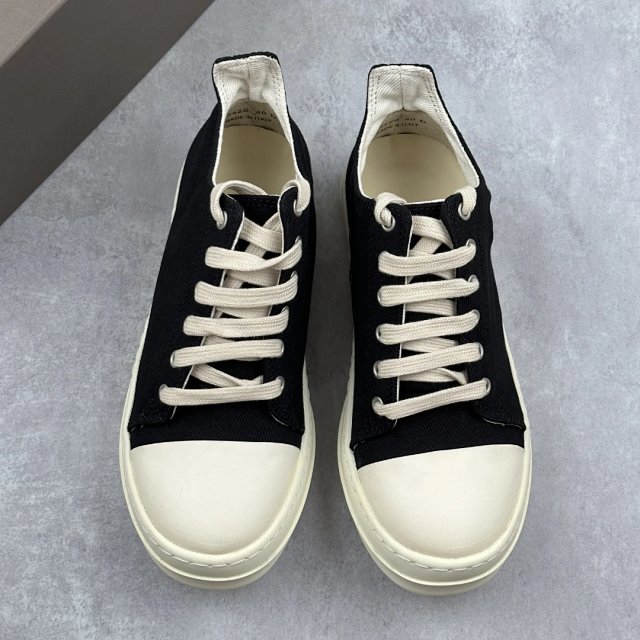 Rick Owens Rick Owens DRKSHDW Black White Canvas Sneakers - Buy on Kakobuysheetfind