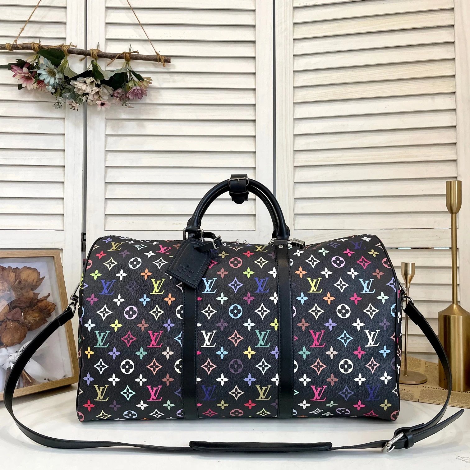 Louis Vuitton Travel Bags Monogram duffel bag with shoulder strap — 38