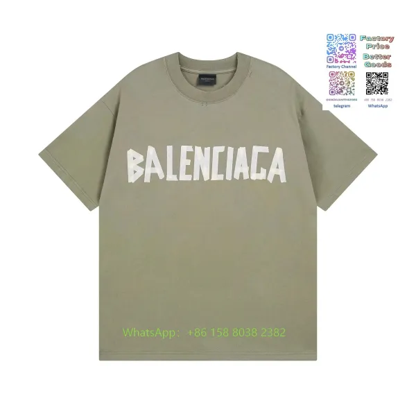 Balenciaga Logo Print Oversized T-Shirt Olive Green - 1