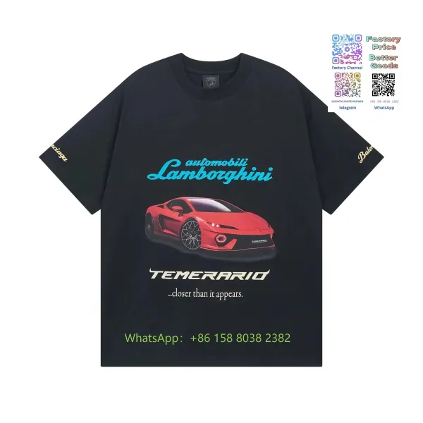 Design Lamborghini Temerario Graphic Print Black T-Shirt T-Shirts - 1