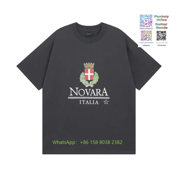 Balenciaga Novara Italia Graphic T-Shirt Charcoal - 1