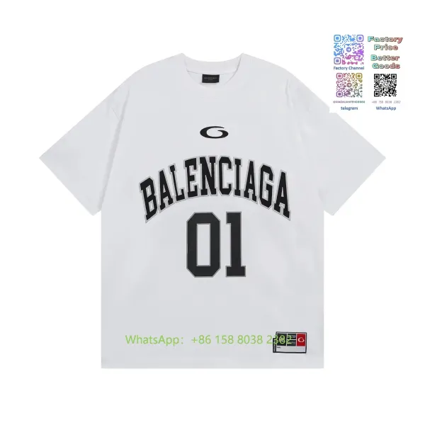 Balenciaga Collegiate Arch Logo 01 White T-Shirt - 1