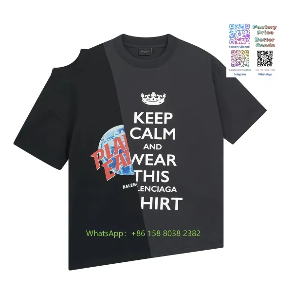 Balenciaga Keep Calm and Wear This Shirt Black T-Shirt - 1